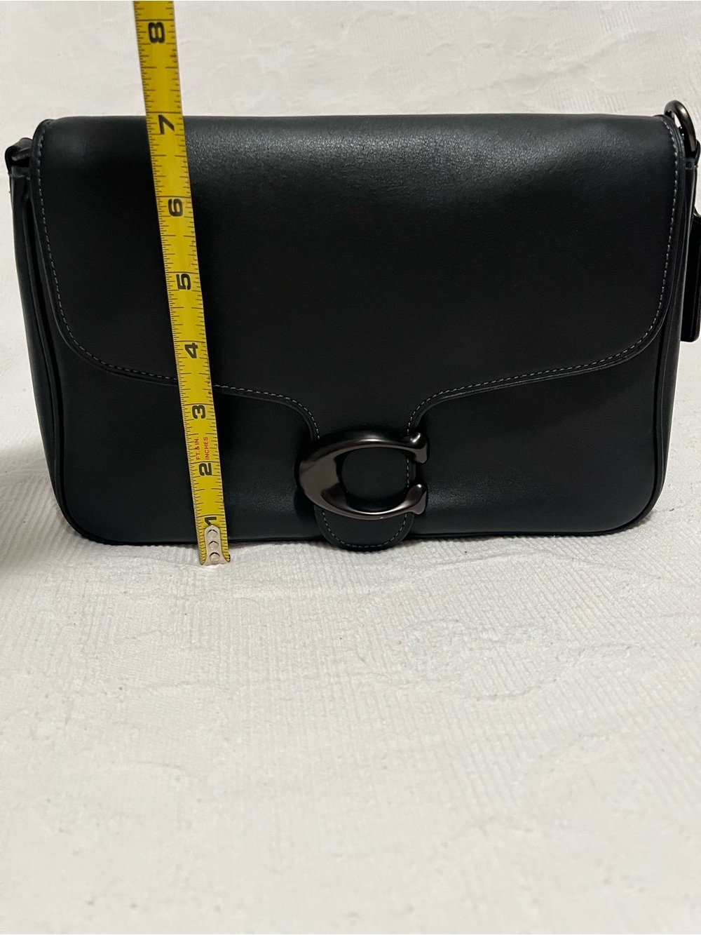 Coach Black Leather Crossbody with Glossy 'C' Hardware